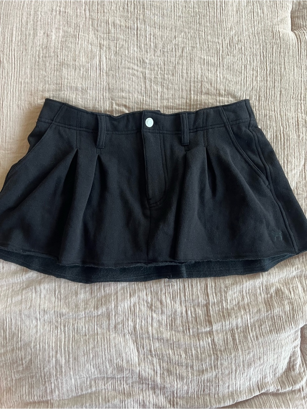 PINK Victoria's Secret Black Pleated Mini Skirt